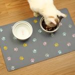 Yetstock Absorben Pet Feeding Mat for Dog and Cat Paw Light Gray, 12x19 Inches