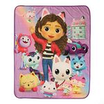 DreamWorks Gabby's Dollhouse Kids Fleece Blanket EXPRESSIONS Throw for Toddlers Teens, All Season Super Soft Comfy Flannel Blanket, Best Gifts, 50x60 inches (Official DreamWorks Product)