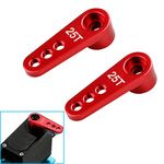 2PCS ShareGoo Metal 25T Servo Horn M3 Threads Steering Arm Server Rocker Adapter for Futaba Savox Power HD HSP Servos Motor 1/8 1/10 RC Car Truck,Red