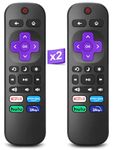 2PCS Upgrade Replacement Remote for All Roku TV TCL TV, Compatible with TCL/Hisense/Onn/Sharp/Element/Philips/Insignia/Jvc/RCA Smart Roku TVs(Not for Stick and Box)