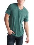 Lucky Brand Men's Venice Burnout V-Neck Tee Shirt, June Bug, Medium