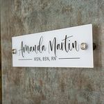 Custom Acrylic Wall Sign Name Plate - 2 Sizes Personalized Door Office Sign, Executive CEO Sign, New Job Business Decor, Graduation or Promotion Gift