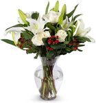 Benchmark Bouquets, White Elegance, Glass Vase Included, Gift Fresh Flowers for Birthday, Anniversary, Get Well, Sympathy, Congratulations, Thank You, Just Because