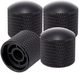 4Pcs Black Metal Guitar Control Knob Volume Tone Control Dome Knobs Guitar Bass Parts