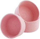 Farmlyn Creek 3-Pack Cotton Woven Baskets for Storage, Pink Rope Montessori Organizer Set for Storing Toys, Household Items, Supplies (3 Sizes in Small, Medium and Large)