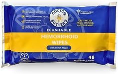 Doctor Butler's Flushable Hemorrhoid Wipes – Flushable Wipes with Witch Hazel to Soothe and Bring Relief from Discomfort Associated with Hemorrhoids (48 Wipes)