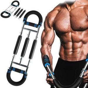 YCYU Twister Arm Trainer, Three Tube Resistance Spring System, Adjustable Chest Workout Equipment, Portable Muscle Training for Home Gym Exercise (Blue)
