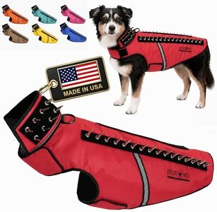 CoyoteVest SpikeVest Dog Harness Vest for Small Dogs, Reflective Dog Vest with Spikes to Shield Your pet from Coyotes, Raptor and Animal Attacks, Anti Hawk Vest, Made in USA (L-Red)