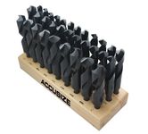 Accusize Industrial Tools 32 Pc H.S.S. 1/2'' Shank S and D Drill Set, 33/64'' to 1'' by 64Ths, Silver and Deming Drill (S and D Drill), H516-6506