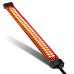 1pc 8" LED Motorcycle Turn Signal & Brake Tail Light Strip [IP68 Waterproof] [Dual Row] [RED Tail & Brake] [AMBER Sequential Turn Signals] Flexible Tail Light Strip for Motorcycle Trailer ATV