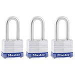 Master Lock 3TRILF Keyed-Alike Padlock, 1-1/2-inch Shackle, 1-9/16-inch Wide, 3-Pack