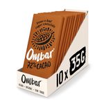 Vegan Chocolate Bar - Ombar 72% Dark Chocolate - Organic Fair Trade Chocolate - Dairy and Gluten Free - Raw Cacao - 35g - Pack of 10