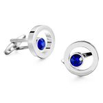 Peora Blue Stone Studded Cufflinks Set Stylish Accessories for Men & Boys Wedding Business Gift (PX9CL105)