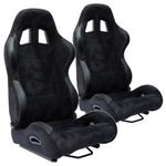 Performance World 274100 SportSeat2 Black Synthetic Suede Automotive Interior Racing Seats. Pair