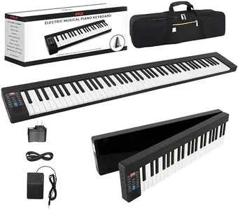 Pyle Electric Keyboard Piano 88 Keys - Portable Foldable Digital Piano Keyboard With Bluetooth, 128 Rhythms/Tones,Semi weighted keys, Sustain Pedal, Piano Bag - for Beginners, Kids,Adult -PKBRD8100
