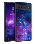 BENTOBEN Pixel 6a Case, Slim Fit Glow in The Dark Hybrid Hard PC Soft TPU Bumper Drop Protective Girls Women Boy Men Phone Cases Cover for Google Pixel 6a 6.1", Nebula/Galaxy