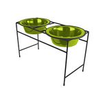 Platinum Pets MDDS32CLM Modern Double Diner Stand with 2 32-Ounce Rimmed Bowls