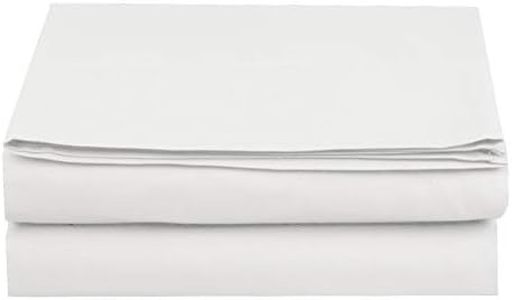 Elegant Comfort Premium Hotel Quality 1-Piece Flat Sheet, Luxury and Softest 1500 Premium Hotel Quality Microfiber Bedding Flat Sheet, Wrinkle-Free, Stain-Resistant, Full, White