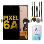 Can Fix It (with Fingerprint Sensor) Screen Replacement for Google Pixel 6A 5G 6.1" Glass OLED Screen Display Touch Digitizer LCD Assembly with Frame and Free Repair Tools Kits GX7AS (Genuine OEM)