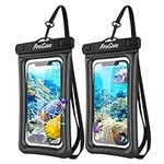 ProCase Floating Waterproof Phone Pouch Waterproof Phone Case, Underwater Dry Bag Cell Phone Pouch for iPhone 15 14 13 12 11 Pro Max XS XR X, Galaxy S23 S22 S21 Ultra Up to 7.0" -2 Pack, Black