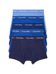 Calvin Klein Men's Cotton Classics 5-Pack Trunk, 1 Periwinkle, 2 Mazarine Blue, 1 Dark Knight, 1 Evening Blue, X-Large