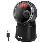 Tera Barcode Scanner Desktop Omnidirectional: 1D 2D QR Hands Free USB Wired Bar Code Reader Adjustable Scan Head Plug and Play for POS Supermarket Retail Store Mobile Payment Model 9000