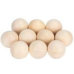 BELLE VOUS Wooden Craft Balls (10 Pack), 5cm Diameter, Unfinished Natural Wood Beads for DIY Projects, Jewelry Making, Home Decoration, Arts and Crafts