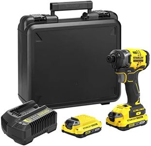 STANLEY FATMAX V20 Visseuse à Impacts Sans Fil 18 V Li-Ion Moteur Brushless 190 Nm 3800 cps/mn avec 1 Mallette 2 Batteries 2 Ah SFMCF820D2K-QW