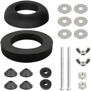 Toilet Cistern Seal Kit Stainless Steel Universal Toilet Repair Replacement Kit 100mm M6 Bolt Through 1.5" Rubber Dome 2" Foam Washer Set Close Coupled Toilet Cistern Kit for Repairing Toilet Tanks