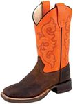 Old West Kids Boots Unisex Broad Square Toe (Toddler/Little Kid) Brown 2 Boot