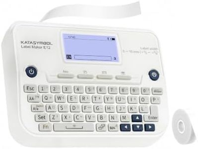SUPVAN E12 Bluetooth Label Maker Machine, Support Keyboard & App with 30+ Fonts and 660+ Icons, Rechargeable Inkless Labeler for Office, Home, Kitchen, School, Organization, White