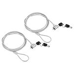 PATIKIL Laptop Cable Lock 6 Ft Security Cable, 2 Pack Hardware Anti Theft Lock with 2 Keys for Computer Monitors Notebook Other Devices, Silver