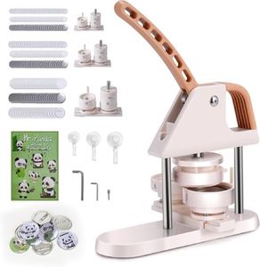 Button Maker Machine, 1/1.25/2.28 inch(25/32/58mm) 3-in-1 Pin Maker, Ergonomic Arc Handle Stamping Press Kit, 300pcs Button Parts, Pictures, Circle Cutter, Magic Book, for Children DIY Gifts