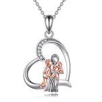 YFN Mom Necklace for Women Sterling Silver mother daughter necklace Mothers Day Birthday Jewelry Gifts for Mother Grandma 18"