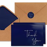 30 Pack Navy Blue Thank You Cards with Envelopes, 4" x 6" Professional Thank You Card, Classy Thank You Notes, Perfect for Small Business, Wedding, Graduation, Baby Shower, Bridal Shower