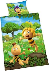 Herding Maya The BEE Toddler Bedding Set, Reversible Motif, Duvet Cover 100 x 135 cm, Pillow Case 40 x 60 cm, Cotton/Renforcé