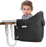 Portable Hook on High Chair for Baby & Toddler from 6-36 Months – Clip on Baby Seat for Table – Fast Table Chair for Travel & Dining– Including Storage Bag - Black