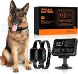 PETHEY Wireless Dog Fence System, Indoor & Outdoor, 1 Acre High-Precision Radar Wireless Dog Fence System, Real-time Monitoring, 9-26in Medium & Large Breeds, Not Limited by GPS Signal (for Two Dogs)