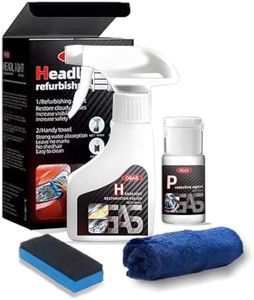 2025 Car Headlight Restoration Kit,180ml Fluid and 10ml Coating,Clears Haze & Scratches,Glossy Finish