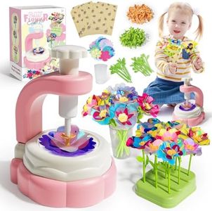 DIY Fabric Flower Bouquet Craft Kit for Kids – Flowers Market Toy, Build & Design Your Bouquet Floral | Educational Arts & Crafts Toy for Girls Ages 4-8 | Great Birthday Gift