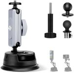 LTSKY Car Suction Cup Mount for Insta-360 X3 X2 Hero 11 10 9 8 Action Camera Suction Cup Mount with 360° Dual Head Ball Action Camera Accessories