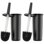 MR.SIGA Toilet Bowl Brush and Holder for Bathroom, Black, 2 Pack