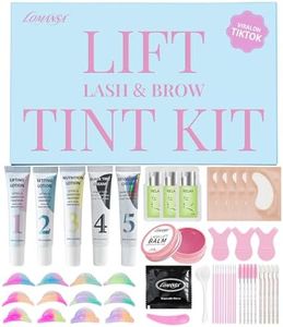 Lomansa Lash Lift and Black Kit, Eyelash Lift and Tint Kit for Natural Curled Darker-Looking Lashes, Strong Hold Lash Lift Glue, Salon Results, Beginner-Friendly, Lasts Up to 4 Weeks