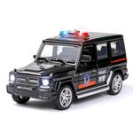 RAMPKD 1:32 Scale Exclusive Alloy Metal Pull Back Die-cast Car Scale Model with Sound Light Mini Auto Toy for Kids Metal Model Toy Car with Sound and Light (AMG -Police CAR)(Design-28)