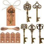 50PCS Vintage Skeleton Key Bottle Openers Wedding Favors, Party Return Gifts for Guests (bronze)