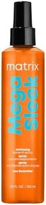 Matrix Leave-In Spray, Mega Sleek Iron Smoother Defrizzing Leave-In Spray, Heat Protectant, Detangler Spray, Leaving Hair Smooth and Frizz-Free, For All Hair Types, 250ml (Packaging May Vary)