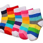 FOOTPRINTS Boys Organic Cotton Ankle Length Socks | Multicolour | Pack Of 5 Pairs (12-24 Months)