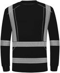 ProtectX High Visibility Long Sleeve Shirts Reflective Hi Vis Safety Shirt for Men Class 2 Construction Shirt 1 Pack Heat Transfer Black Long 4X-Large