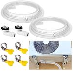 Ucandy 10ft Universal Air Conditioner Drain Hose,AC Drain Hose Elbow Fitting(3/5 inch),Window Air Conditioner Drain Kit for Window AC and Mini Split Units (White-2 Pack)