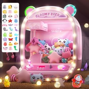 Skirfy Large Claw Machine Arcade Toy with LED Light & Adjustable Sound,16" Candy Dispenser Toys with 30PCS Plush Toys Christmas Birthday Big Gifts for Girls Boys Ages 6+